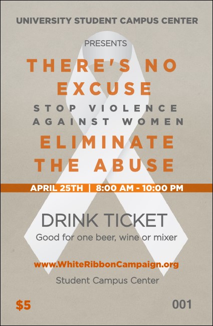White Ribbon Drink Ticket
