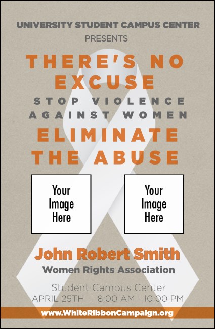 White Ribbon VIP Event Badge Small