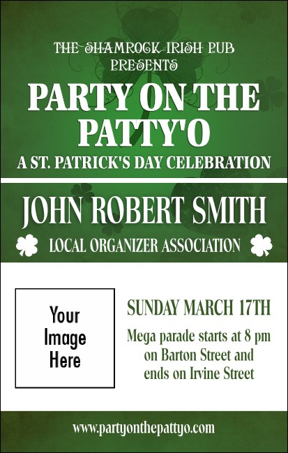 St Patrick's Day Shamrock VIP Event Badge Medium Product Front