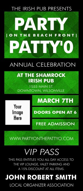 St Patricks Day  Plaid VIP Event Badge Large