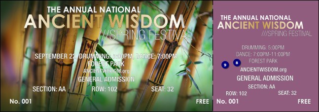 Bamboo Reserved Event Ticket Product Front