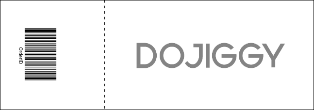 All Purpose buildings Black and White Raffle Ticket Product Back