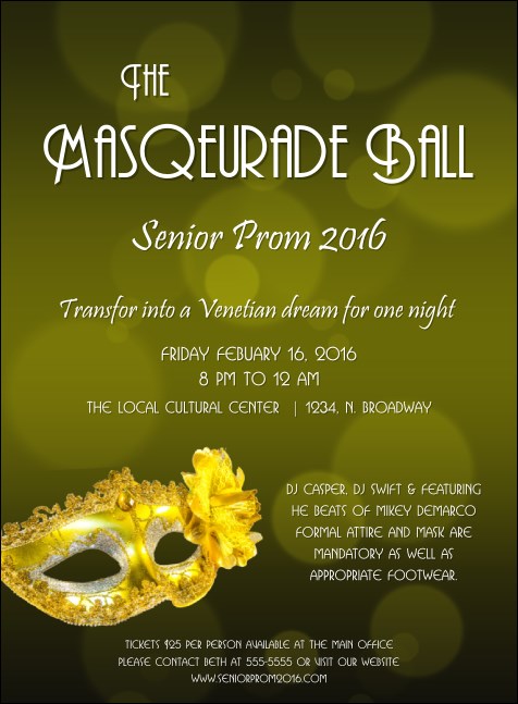 Masquerade Ball 2 Invitation Product Front