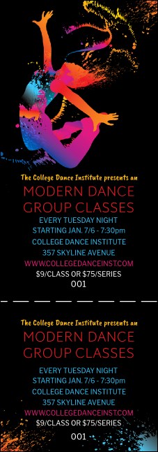 Modern Dance Black Event Ticket 0007 Product Front