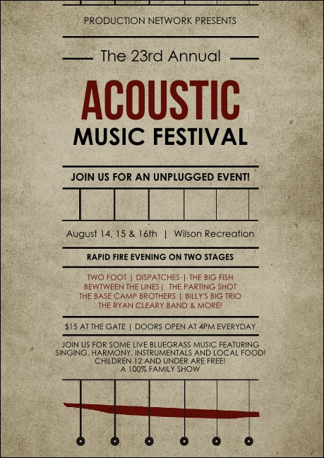 Acoustic Strings Postcard Mailer Product Front