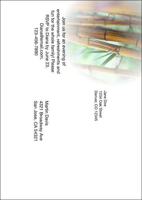 Bamboo  Postcard Mailer Product Back