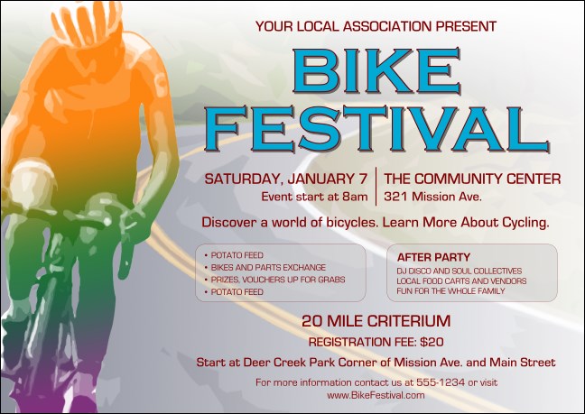 Bike Festival Postcard Mailer Product Front