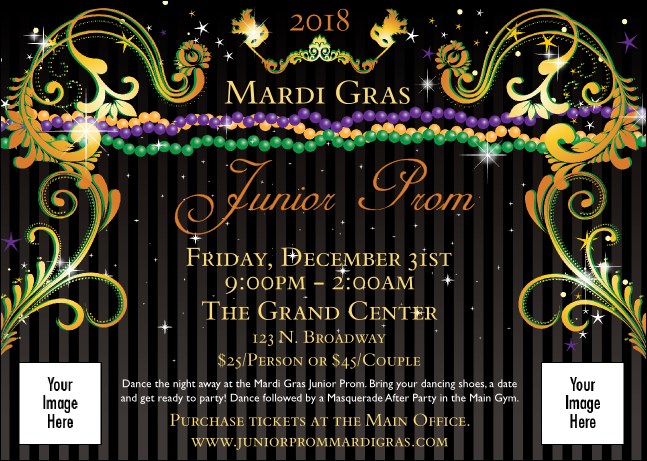 Mardi Gras Beads Postcard Mailer