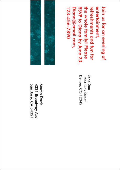 Holiday Snowflake Postcard Mailer Product Back