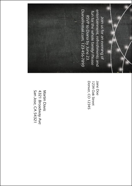 All Purpose Chalkboard Black and White  Postcard Mailer Product Back