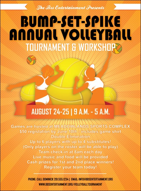 Volleyball Sun Rays Flyer Product Front