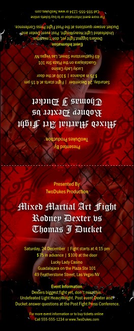 Mixed Martial Art Table Tent Product Front