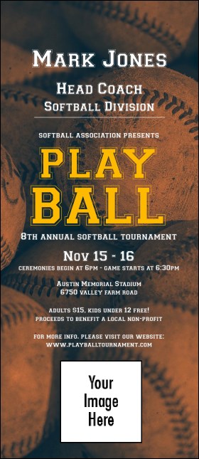 Softball Brown VIP Event Badge Large