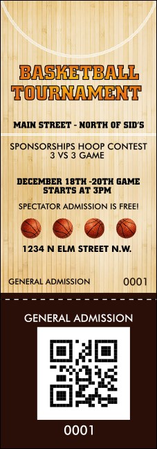 Basketball QR Event Ticket