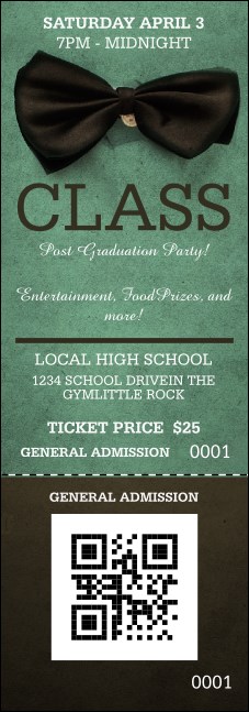 Bow Tie QR Event Ticket Product Front
