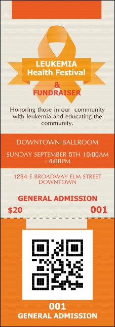 Leukemia QR Event Ticket