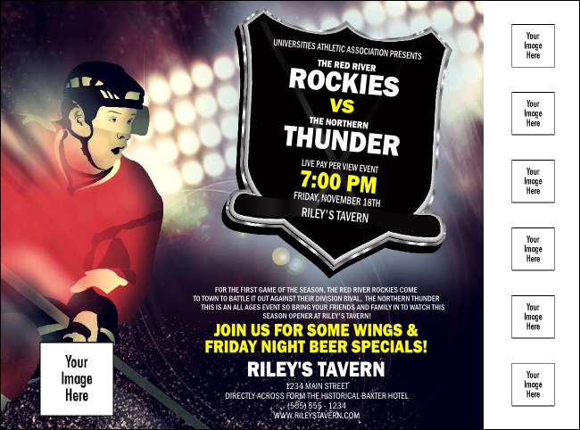 Hockey Badge Red Logo Flyer Product Front