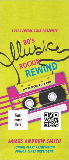 80s Music Club  VIP Event Badge Large Product Front