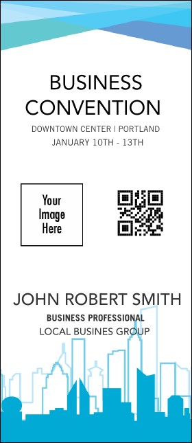 All Purpose Blue Skyline VIP Event Badge Large