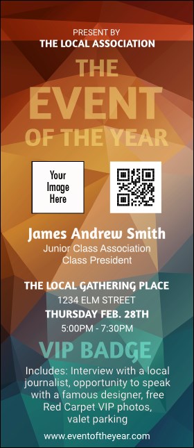 All Purpose Geometric VIP Event Badge Large