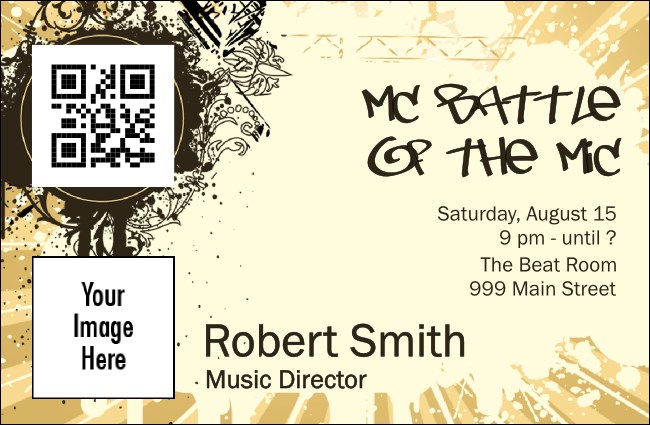 Hip Hop Concert VIP Event Badge Small Product Front