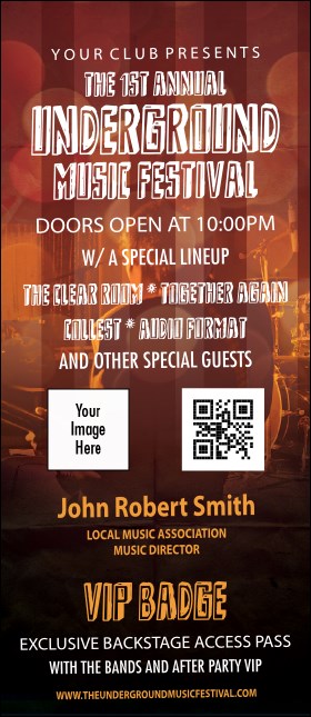 Alternative Music VIP Event Badge Large Product Front