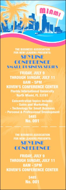 Miami Event Ticket Product Front