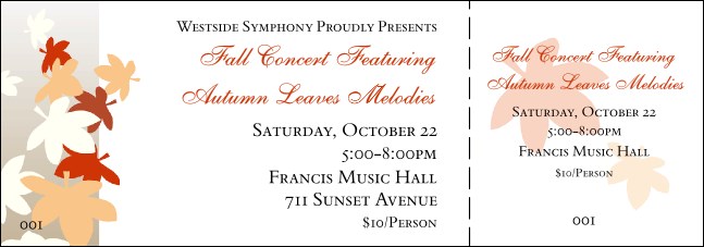 Fall Leaf General Admission Ticket 001 Product Front
