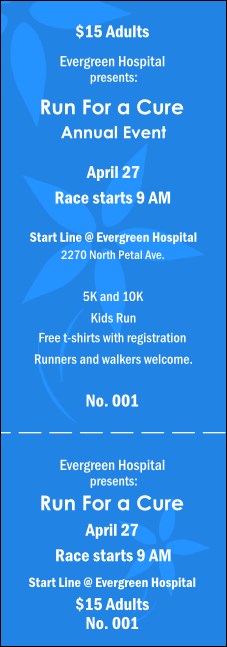 Blue Flowers ticket Product Front