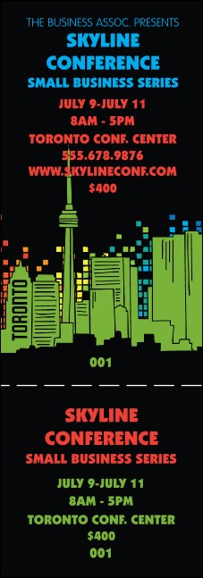 Toronto General Admission Ticket with stub (Black) Product Front