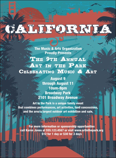 California Invitation (Blue and Salmon)