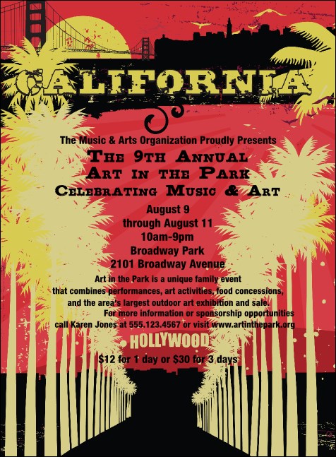 California Invitation (Pink and Yellow)