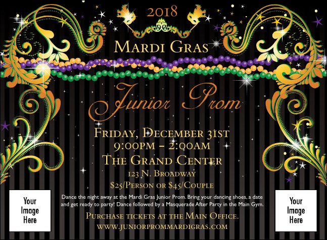 Mardi Gras Beads Invitation Product Front