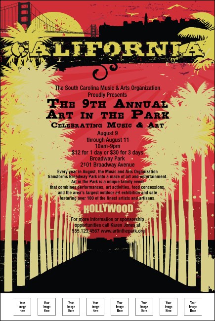 California Poster (Pink and Yellow) Product Front