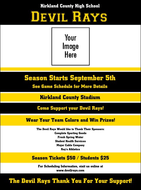 Sports Flyer 001 in Black and Yellow Product Front