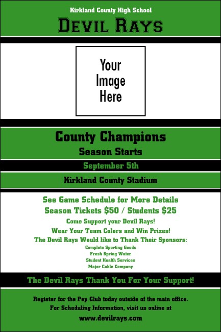 Sports Poster 001 in Green and Black Product Front