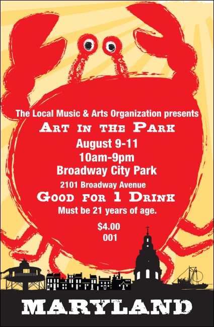 Maryland Drink Ticket Product Front