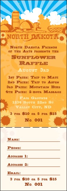 North Dakota Raffle Ticket