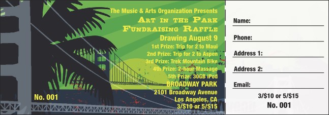 California Raffle Ticket (Gray and Blue)