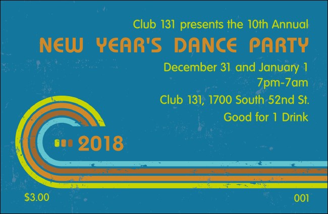 Retro Rainbow Drink Ticket Product Front