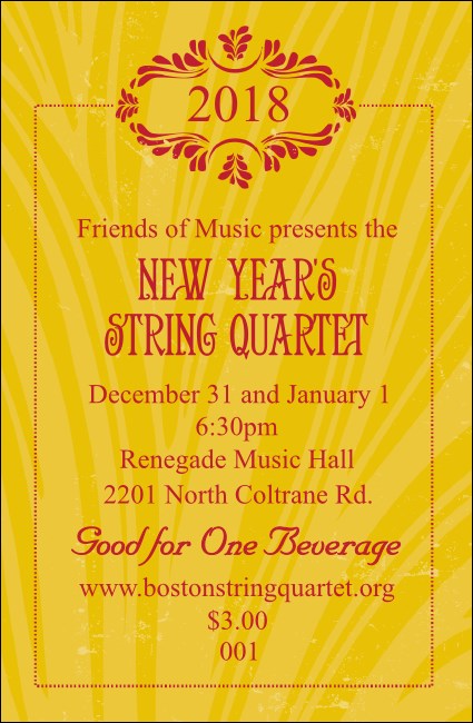 Year Gold Semi Formal Drink Ticket