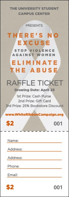 White Ribbon Raffle Ticket