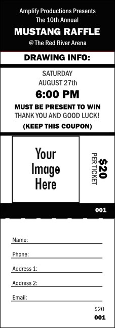 Your Image Raffle Ticket 001 Product Front