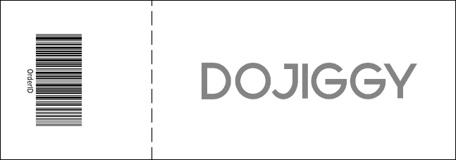 Hollywood Raffle Ticket with stub (Black and white) Product Back