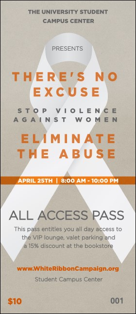 White Ribbon VIP Pass Product Front
