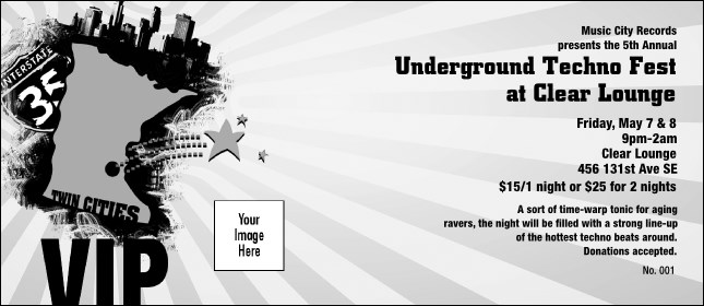 Twin Cities VIP pass (black and white) Product Front