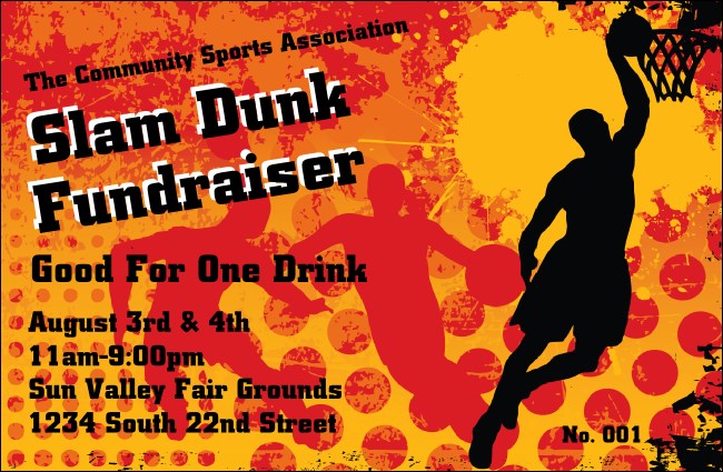 Basketball Dunk Drink Ticket