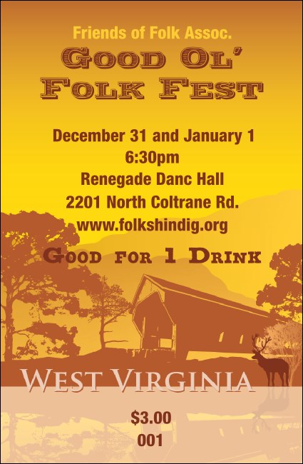 West Virginia Drink Ticket