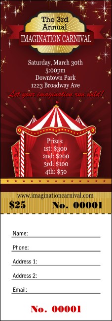 Red Tent Raffle Ticket Product Front