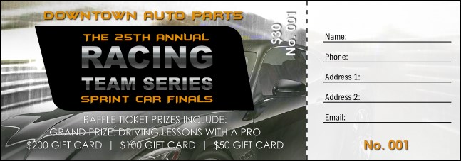Motorsports Raffle Ticket